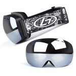 Ski / Snowboard and Other sports goggles, unisex, universal size, black frame - dark grey lens, NG99